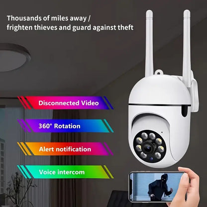 WIFI Monitoring Camera, 355 Degree Intercom Home Security Camera, Night Vision Camera, Suitable For Indoor And Outdoor (anti Domestic Water) Home Security Intelligent Camera APP Operation, Good Housekeeping Assistant, TF Card/cloud Storage