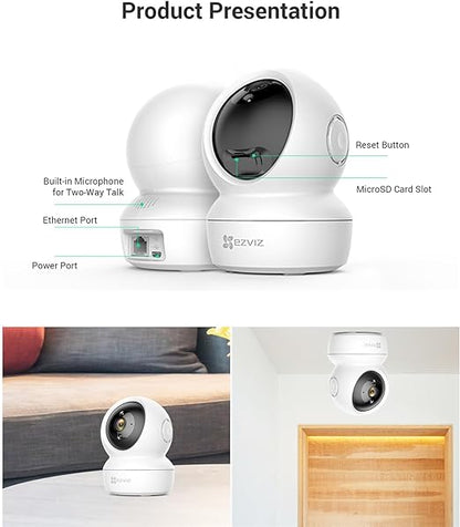 EZVIZ C6N Security Camera, 1080p WiFi Indoor Home Camera, Baby Monitor Surveillance Camera with Motion Detection, Smart Tracking, Two Way Audio, Night Vision, Remote Control, Works with Alexa